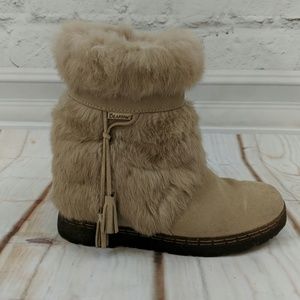 BearPaw suede/rabbit fur boots